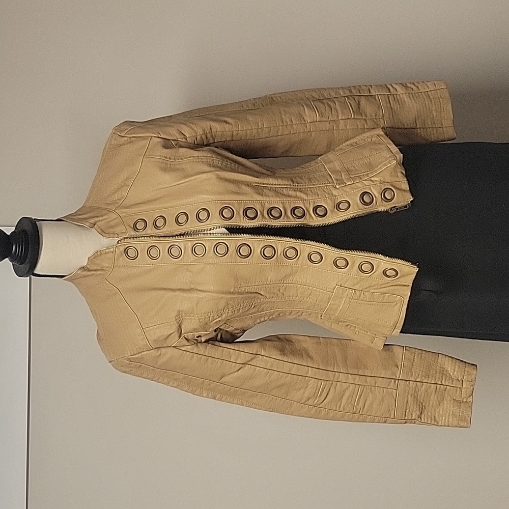 Tan faux leather jacket